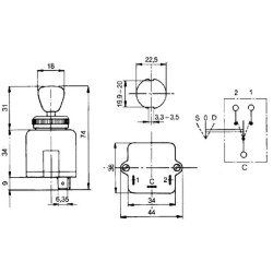 John Deere 3110 15111000 Indikatoriaus jungiklis