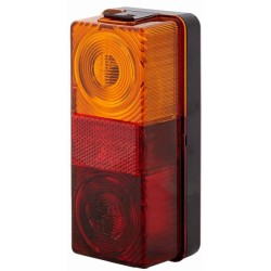 John Deere 3410 2VA998531031 Galinis žibintas stačiakampis, 12/24V, raudona/oranžinė, užsukamas, 170x64x75mm, Hella