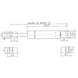 John Deere 4100 CA592242 Dujinis statramstis L599.5mm 150N Stabilus