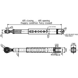 John Deere 4066R LVA18318N stabilizatorius 405-485 mm
