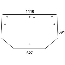 John Deere 5400 ER047360N Galinis stiklas