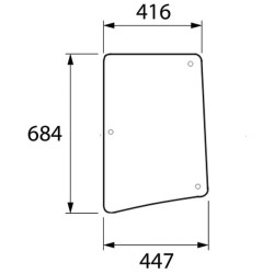 John Deere 5510 ER047311N Šoninis stiklas