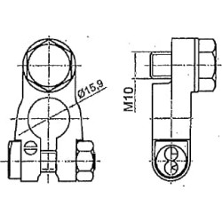 Case - IH 7250 BA821 Akumuliatoriaus gnybtas su neigiamu M10 varžtu