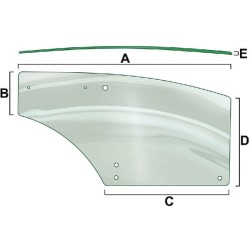 John Deere 5820 VPM7426 Kairysis durų stiklas