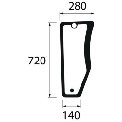 John Deere 5090GV ER200605N Apatinis priekinis stiklas