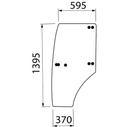 John Deere 5080GV ER387925N Sukomplektuotas durų stiklas
