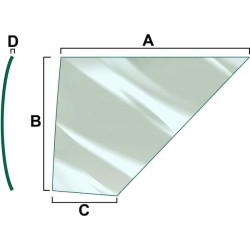 Case - IH 1694 VPM7411 Apatinis durų stiklas
