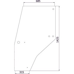 Case - IH 3230 144950A1KR Durų stiklas