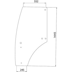 John Deere 5080RN R198625N Durų stiklas