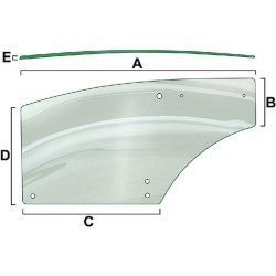 John Deere 5080RN VPM7427 Dešinysis durų stiklas