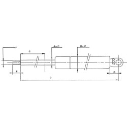 John Deere 5100R CA1599KH Dujinis statramstis L230.5mm 330N Stabilus