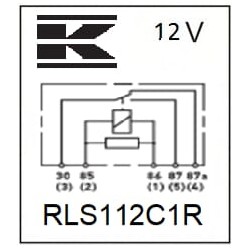 John Deere 5100R RLS112C1R mikro relė 12V, 20A/35A, su rezistoriumi