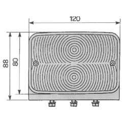 John Deere 5100R 03104020 Šviesus objektyvas, skaidrus/gintarinis, stačiakampis priekis/LH/RH Cobo