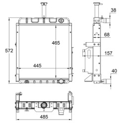 Case - IH 485 / 485XL 84524C93N radiatorius
