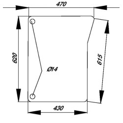 John Deere 6600 D8181 priekinis stiklas apatinis