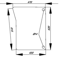 John Deere 6310 D8182 Priekinio stiklo apačioje
