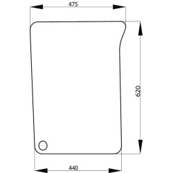 John Deere 6610 L171332N Apatinis dešinysis priekinis stiklas