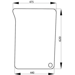 John Deere 6810 L171331N Apatinis kairysis priekinis stiklas