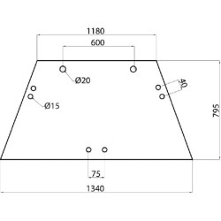 John Deere 6220 L78726N Pakreipiamas priekinis stiklas
