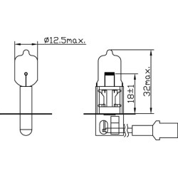 John Deere 6330 B1206 lemputė halogeninė sfera H3 12V 55W PX22s Kramp