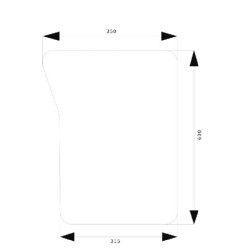 John Deere 6110MC R199280N apatinis priekinis stiklas