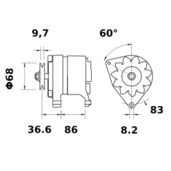 Case - IH 885 / 885XL IA0301 kintamosios srovės generatorius 14V 55A