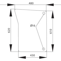 John Deere 7430PR 6068HRW74 L151752N apatinis priekinis stiklas