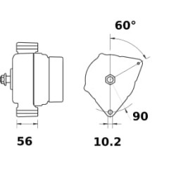 John Deere 7430PR 6068HRW74 MG613 kintamosios srovės generatorius 14V 250A