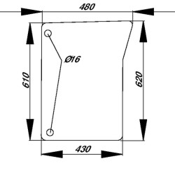 John Deere 7330 6068HRW81 L151753N apatinis priekinis stiklas