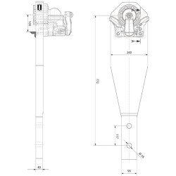 John Deere 7530PR 6068HL482 RO825L3334C Apatinis kablys su grąžulu