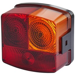 Case - IH 433 2SD002776241 Galinis žibintas RH kvadratinis, 12V, gintarinis/raudonas, užsukamas, 95x54,5x90mm, Hella