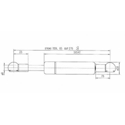 Case - IH 995 / 995XL CA069167 Dujinis statramstis L275mm 350N Stabilus