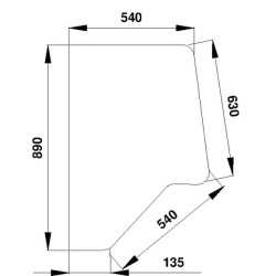 Case - IH 995 / 995XL D7014 Durų stiklo galinė dalis