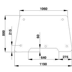 Case - IH 533 D7402 Pakreipiamas priekinis stiklas