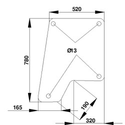 Case - IH 533 D7404 Viršutinis galinis durelių stiklas