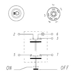 Case - IH C48 11125200PN Stumdomas jungiklis, žibintai, apvalūs, žalia
