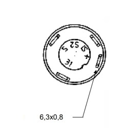 Case - IH C48 11130200PN Stūmoklinis jungiklis, Darbinis žibintas, apvalus, geltonas