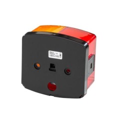 Case - IH C64 2SD002776241 Galinis žibintas RH kvadratinis, 12V, gintarinis/raudonas, užsukamas, 95x54,5x90mm, Hella