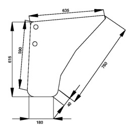 Case - IH C70 134771738N Durų stiklo viršus