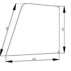 Case - IH C80 134771736N Durų stiklo viršus