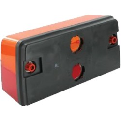 John Deere 9530T 6135HRW01 02780000 Galinis žibintas stačiakampis, raudonas/gintaras, užsukamas, 220x104mm, Cobo