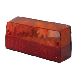 John Deere 9230 02780000 Galinis žibintas stačiakampis, raudonas/gintaras, užsukamas, 220x104mm, Cobo