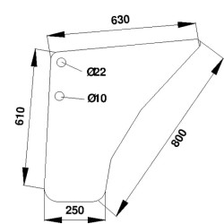 Case - IH CS75 D7103 Durų stiklas apatinis