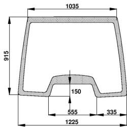 Case - IH CS78 D7120 Priekinio lango viršutinė dalis fiksuota
