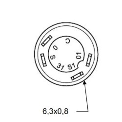Case - IH CS86 11245600PN Stūmimo jungiklis, GTV, apvalus, geltonas