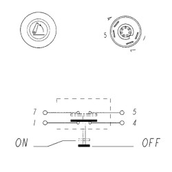 Case - IH CS86 11245630PN Stūmimo jungiklis, jungties keltuvas, apvalus, žalias