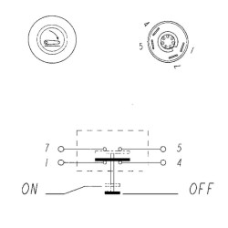 Case - IH CS90 11145330PN Stūmimo jungiklis, apatinė trauklė, apvali, žalia