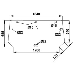 Case - IH CS90 Pro D7128 Galinio lango viršutinė dalis