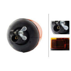 Besisukantis švyturys Halogenas, apvalus, 12V, gintaro spalvos, stulpelis, Ø 135mm x222mm, Rotaflex by Hella 2RL006846001