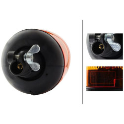 Besisukantis švyturys Halogenas, apvalus, 12V, gintaro spalvos, stulpelis, Ø 135mm x222mm, Rotaflex by Hella 2RL006846001